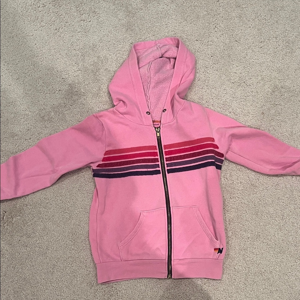 Aviator Nation Pink 5 Stripe Hoodie